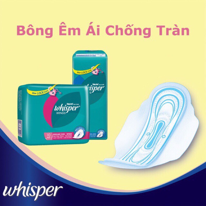 Băng vệ sinh Whisper 10 miếng có cánh