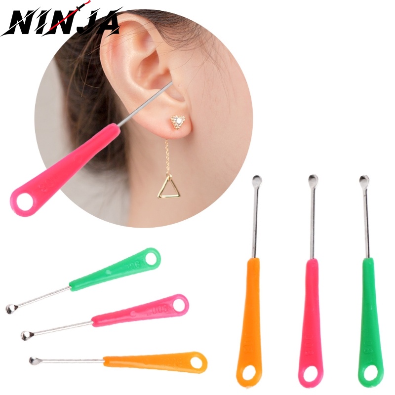 Dụng Cụ Lấy Ráy Tai Bằng Thép Không Gỉ Tay Cầm Nhựa Màu Sắc Đa Năng Tiện Dụng