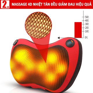 Gối massage hồng ngoại 8 bi magic massager pillow thế hệ mới gối mát xa cổ - ảnh sản phẩm 6