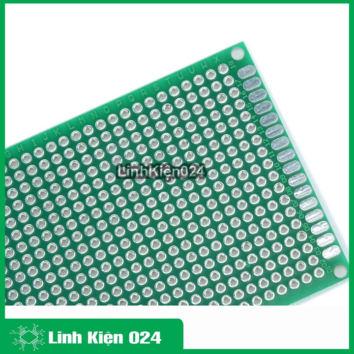 Phíp Đồng Đục Lỗ 2 Mặt PCB Xanh Tốt  Dày 1.6mm