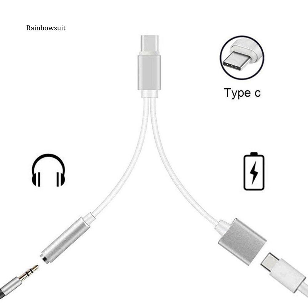 Cáp chia cổng âm thanh USB Type-C sang Type / 3.5mm chất lượng cao