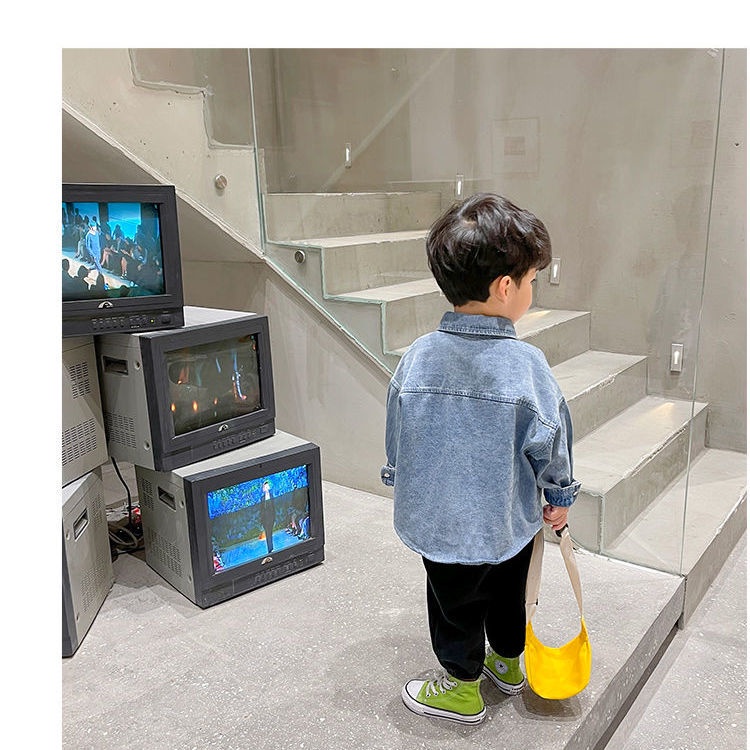 Áo Khoác Cotton Tay Dài Dáng Rộng Thời Trang Mùa Hè Hàn Quốc Cho Bé Trai 4-10 Tuổi