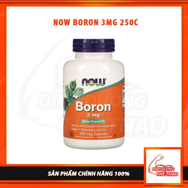 BORON Viên Uống Tăng Cường Sức Khỏe Nam Giới, Tăng Testosteron Now Boron 3mg