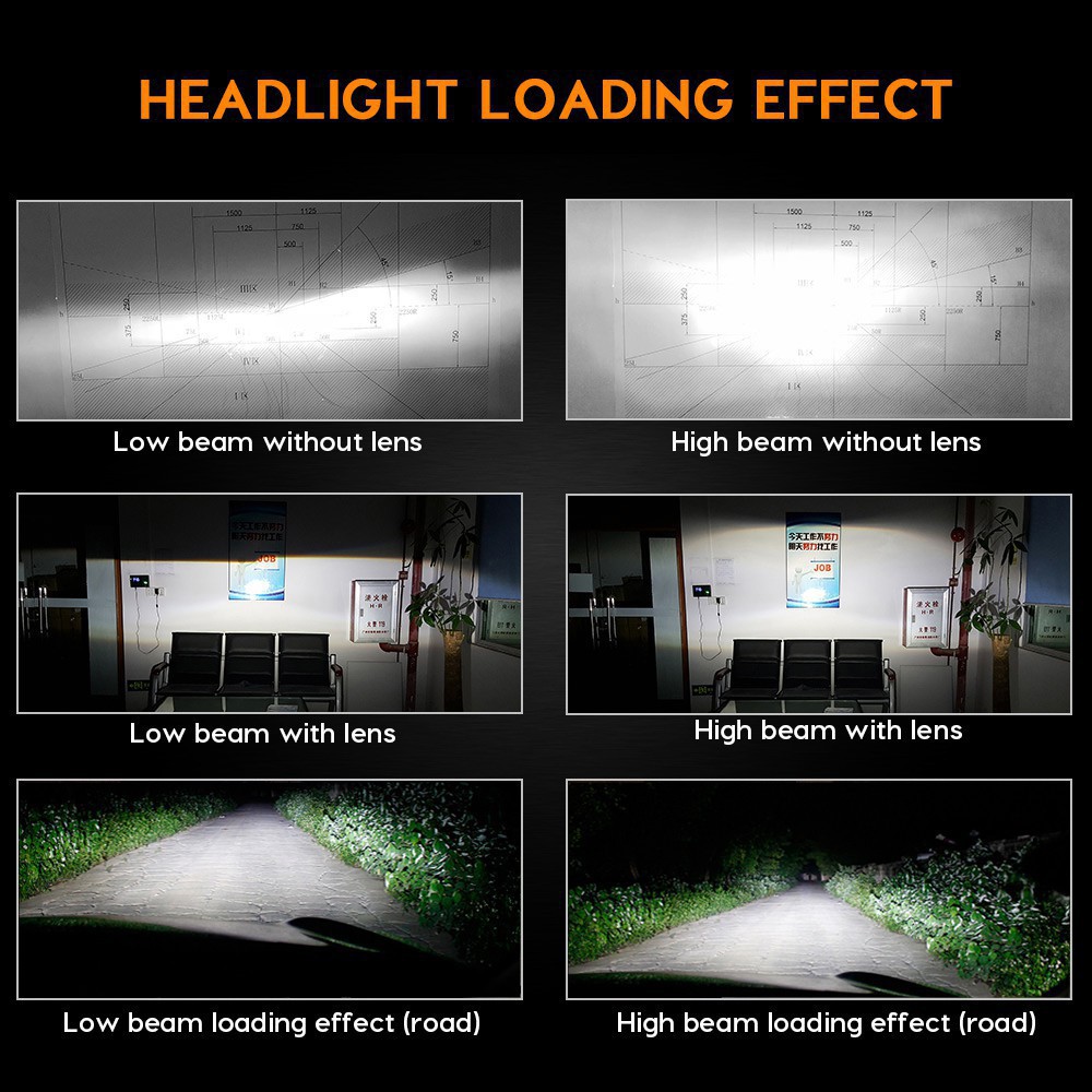 10000LM F2 Car Led Light Canbus Real H4 H7 H11 H1 9006 HB4 9005 HB3 H3 ZES Chips Bulbs LED Headlight