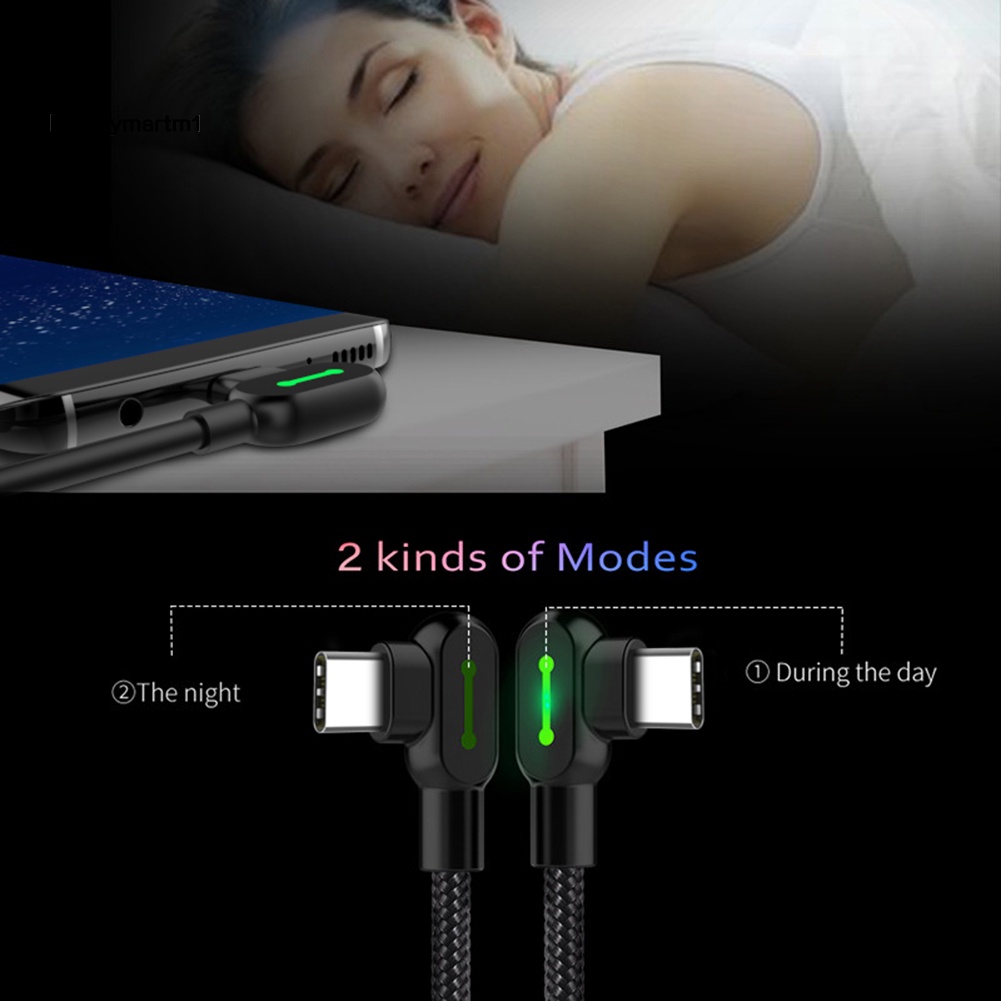 Dây cáp tốc độ nhanh BE CES1_0.5m/1.2m/1.8m thiết kế cổng USB type C hình chữ L hỗ trợ chơi game