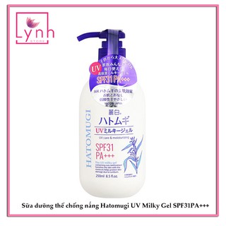 Sữa dưỡng thể chống nắng Hatomugi UV Milky Gel SPF31/PA+++