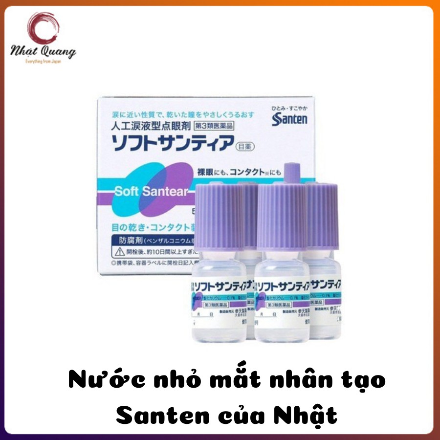 Nước nhỏ mắt nhân tạo Soft Santen, nội địa Nhật, set gồm 4 lọ nhỏ.