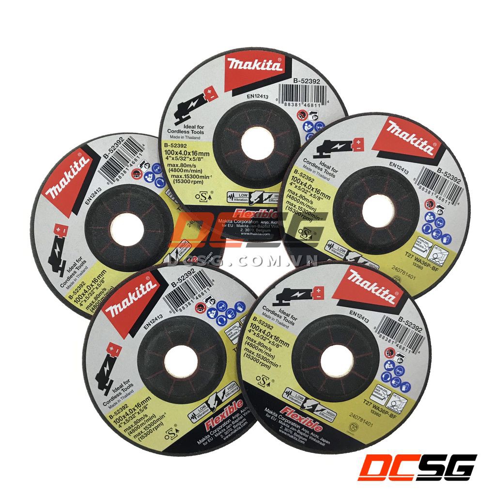 Đá mài kim loại 100x4.0x16mm chuyên dụng cho máy mài dùng pin Makita B-52392 | DCSG