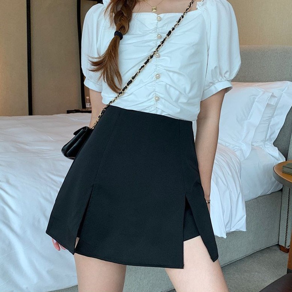 Chân váy chữ a ngắn lưng cao công sở bigsize xẻ tà VAVASA CV06 | BigBuy360 - bigbuy360.vn