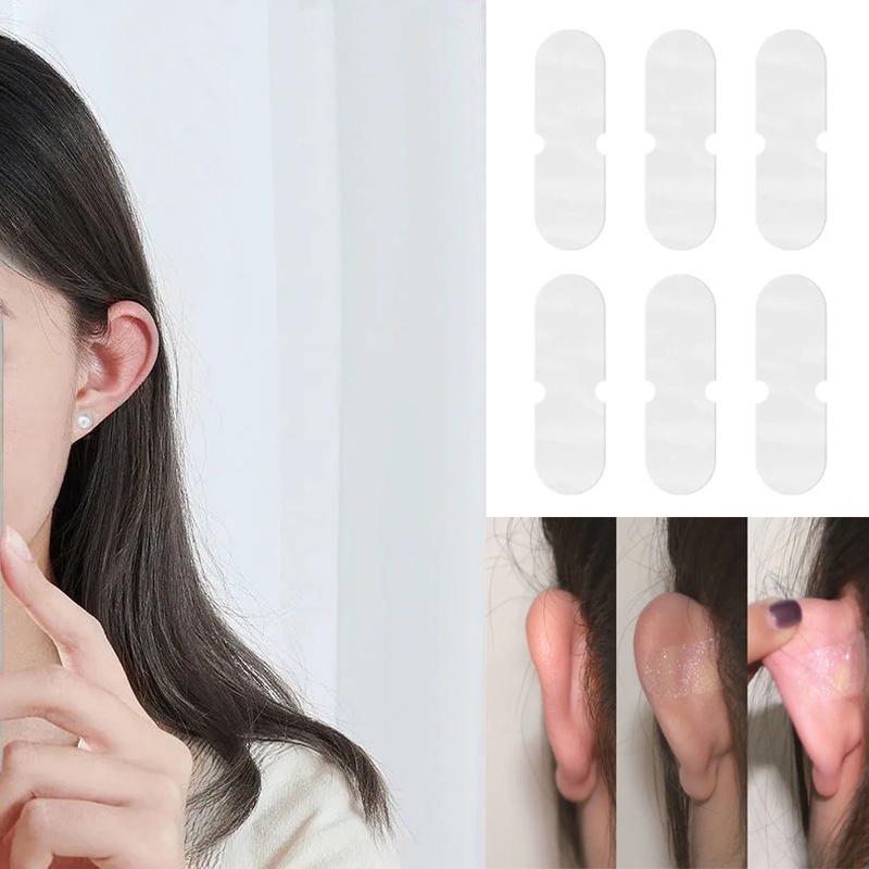 Set 6/12/18/30 Miếng Dán Cố Định Tai Hình Chữ V Trong Suốt