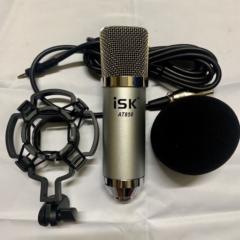 Bộ Conbo Micro thu âm livestream karaoke mới nhất Mic AT850-Sound Card V8 chân kẹp+màng lọc bảo hành 12 tháng