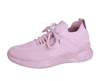 Giày thể thao sneaker nữ độn đế siêu êm HAPU K11 kem đen hồng