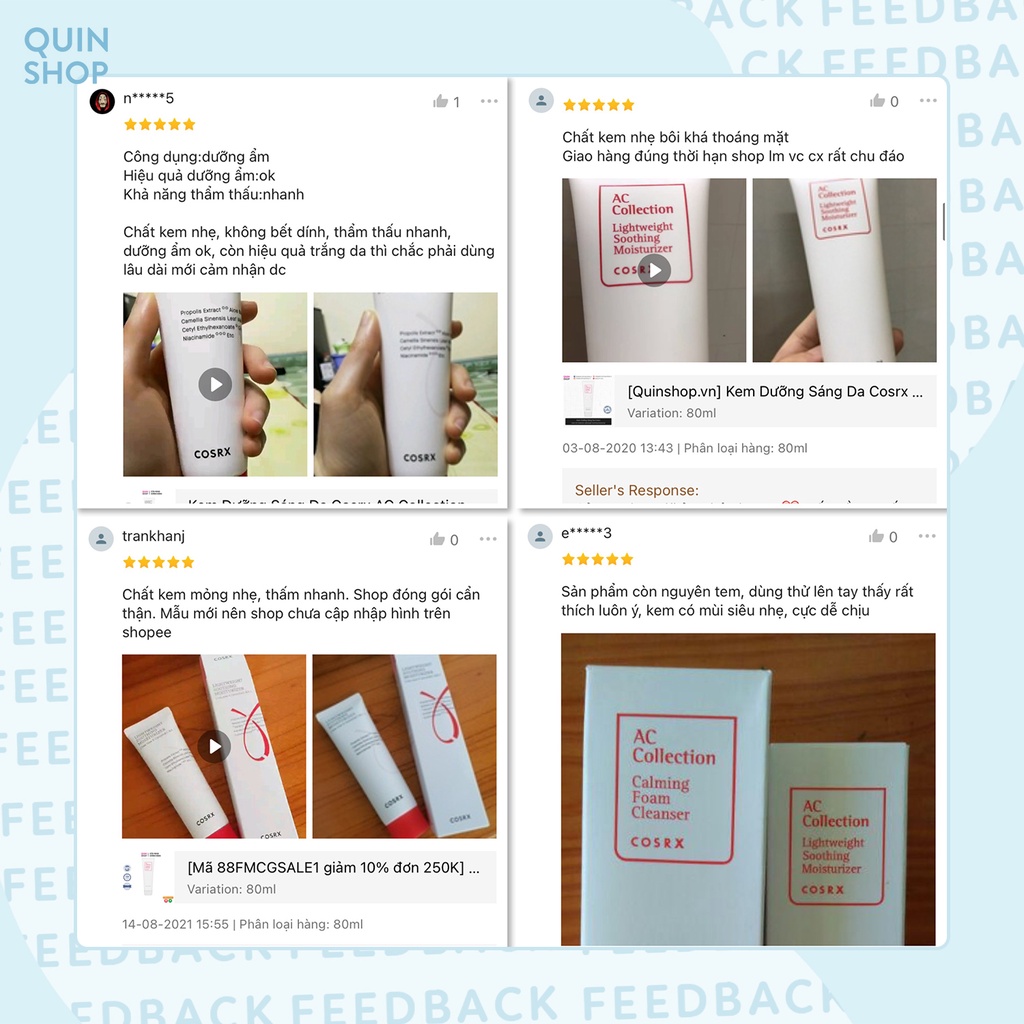 Kem Dưỡng Ẩm, Sáng Da Cosrx AC Collection Lightweight Soothing Moisturizer