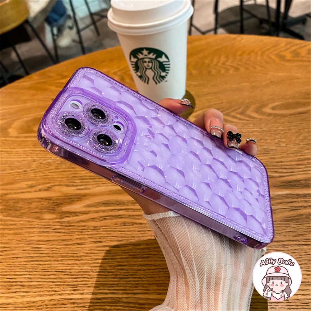 Ốp Điện Thoại TPU Dẻo Trong Suốt Họa Tiết Vân Kim Cương Sang Trọng Chống Sốc Cho IP 13 12 11 Pro Max X XS XR 8 7 Plus