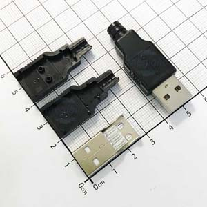 Đầu usb typea 2.0 đực hàn dây võ nhựa v1