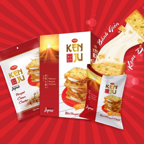 Bánh Richy Kenju quy hành kem dẻo túi 186g