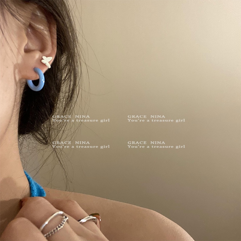 IF ME Bộ 3 Đôi Bông Tai Hình Bướm Dễ Thương Cho Nữ