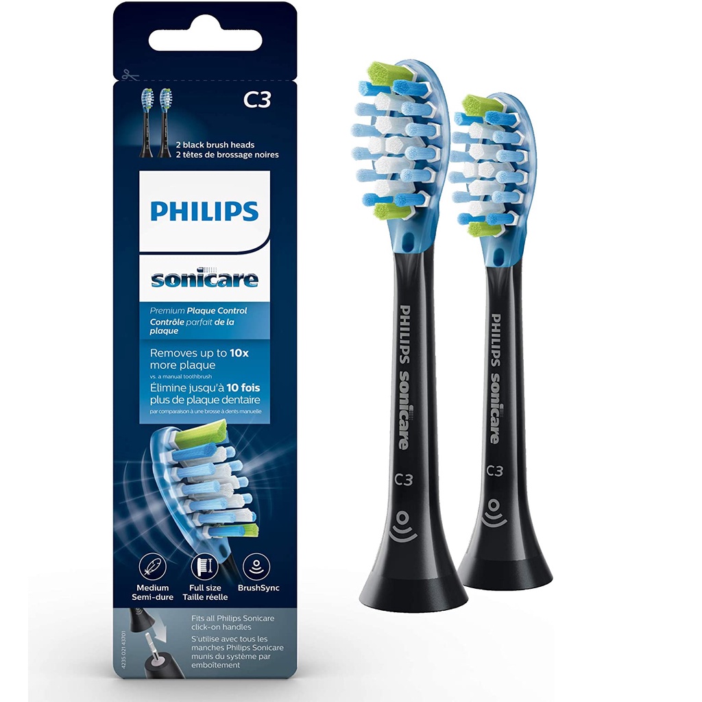 Set 2 đầu bàn chải điện thay thế Philips Sonicare C3 - Kiểm Soát Mảng Bám Tối Ưu