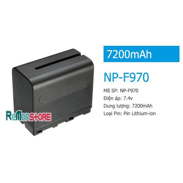 Pin NP-F970 loại 7200mAh cho LED Yongnuo YN300 YN600 YN900