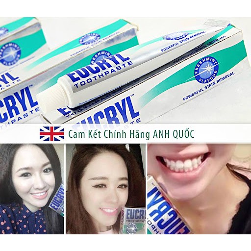 Eucryl Làm Trắng Răng - Kem Đánh Răng Tẩy Trắng Eucryl Toothpaste 62g