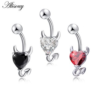 Alisouy 1 Thép Không Gỉ 316L Garnet Trái Tim Zircon Pha Lê Bụng Nút Vòng Rốn Xuyên Nombril Ombligo Trang Sức Cơ Thể