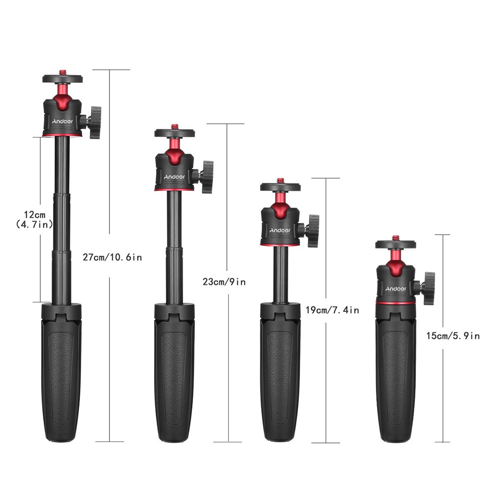 Giá Đỡ Ba Chân Andoer MT-08 Mini Có Thể Kéo Dài Với Ốc Vít Đầu Bi 1 / 4 Inch Dùng Chụp Ảnh Selfie Vlogging