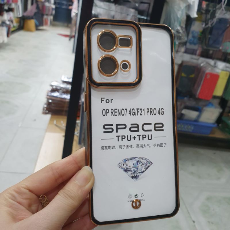 Ốp lưng Oppo Reno 7 4G dẻo viền xi màu lưng trong có bảo vệ camera
