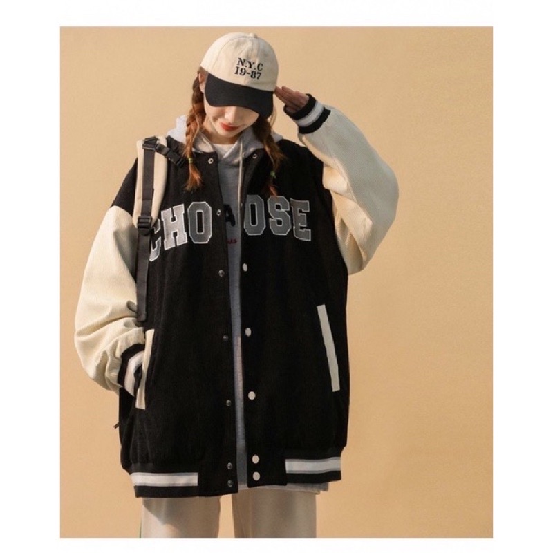 Áo khoác bomber, form rộng unisex chất nhung tăm nam và nữ mặc đôi thời trang cá tính hot trend mùa đông này