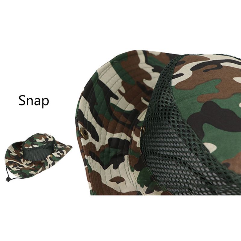 Mũ Tai Bèo Vành Rộng Phối Lưới Thoáng Khí In Họa Tiết Rằn Ri Thời Trang Mùa Hè Cho Nam Và Nữ