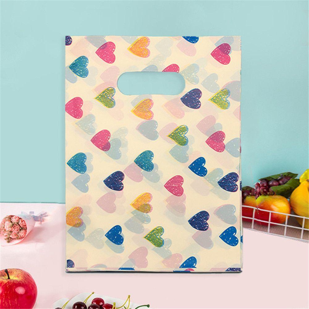 Set 100 Túi Nhựa Đựng Quà In Họa Tiết Xinh Xắn