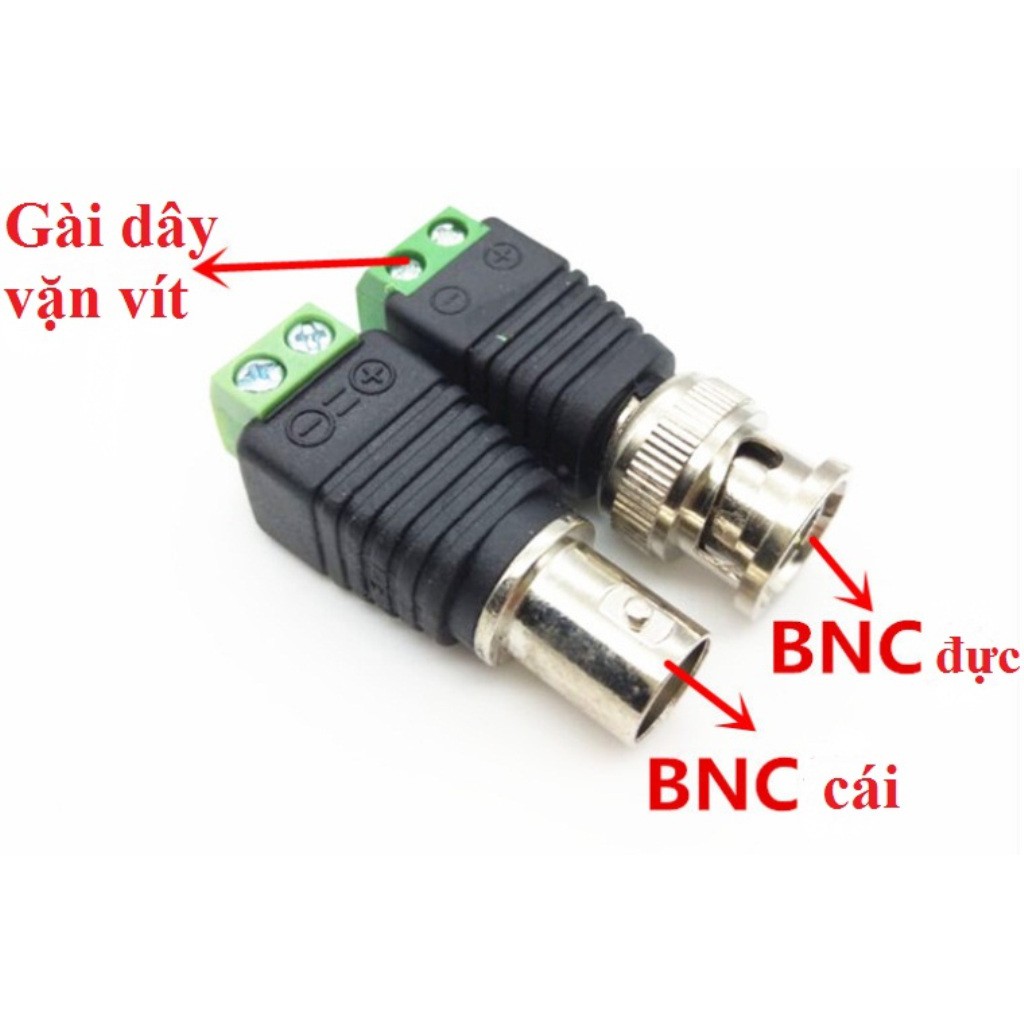 Đầu BNC đực cái kiểu gài dây vặn vít cho camera giám sát