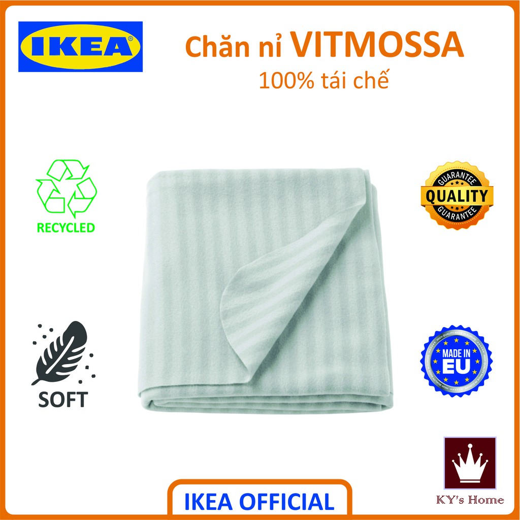 Chăn nỉ Ikea Vitmossa siêu nhẹ giữ ấm cực tốt hàng cao cấp 120x160 cm
