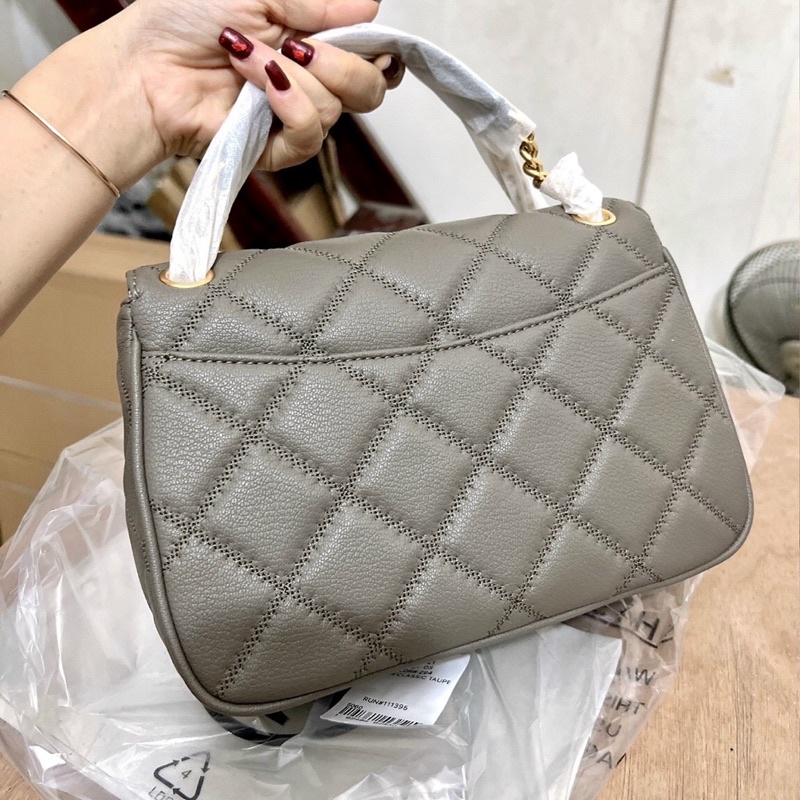 Túi đeo chéo nữ da thật bền đẹp Tory burch cao cấp, trần trám trẻ trung, ngăn rộng thoải mái