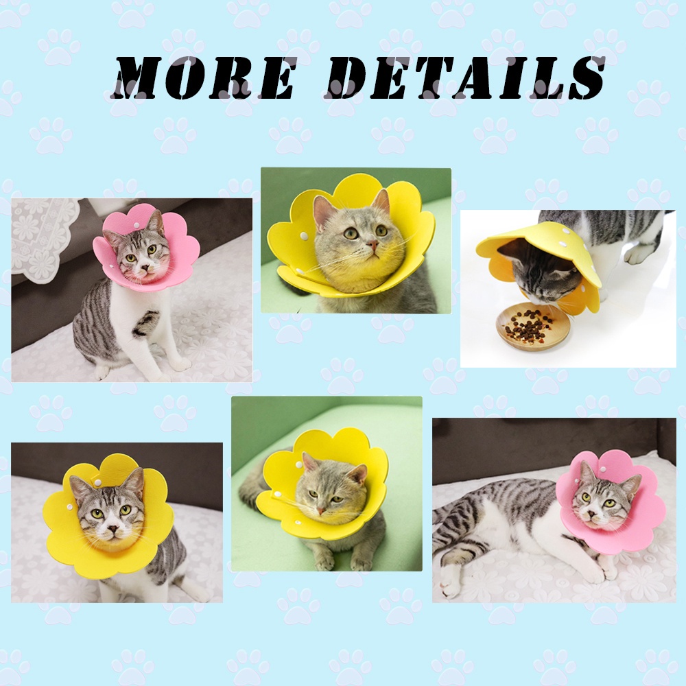 Vòng Cổ Elizabethan Hình Bông Hoa Nhiều Màu Tùy Chỉnh Giúp Phục Hồi Vết Thương Cho Mèo Mềm Mại Tùy Chỉnh