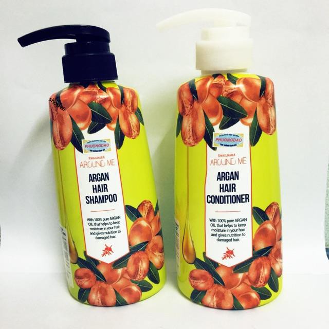Cặp dầu gội và dầu xả Argan 500ml mugens