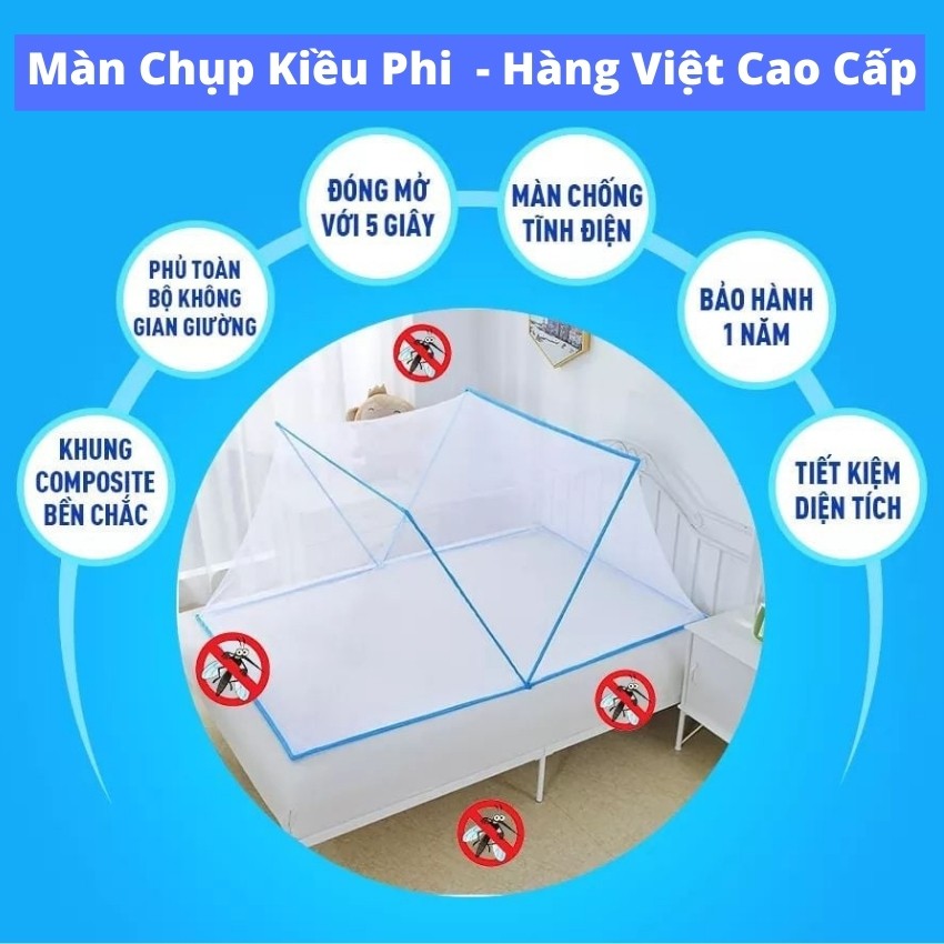 Mùng chụp tự bung xếp gấp gọn tiện dụng mẫu hottren 2022⚡Màn chụp tự bung người lớn Kiều Phi Việt Nam