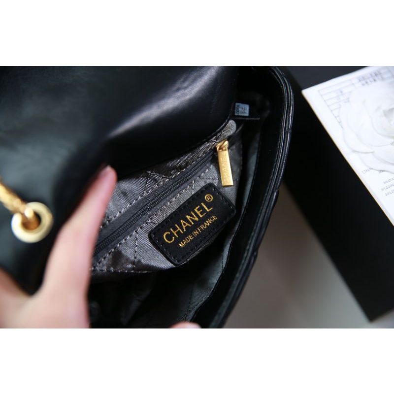 Túi xách nữ C.N Coco sz22cm da thật đen da lì fullbox bill cực đẹp