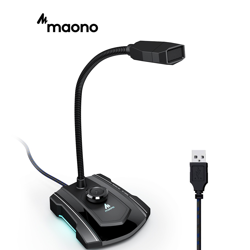 Micro MAONO AU-GM30 kiểu cổ ngỗng để bàn làm việc máy tính/ ghi âm/ hội nghị