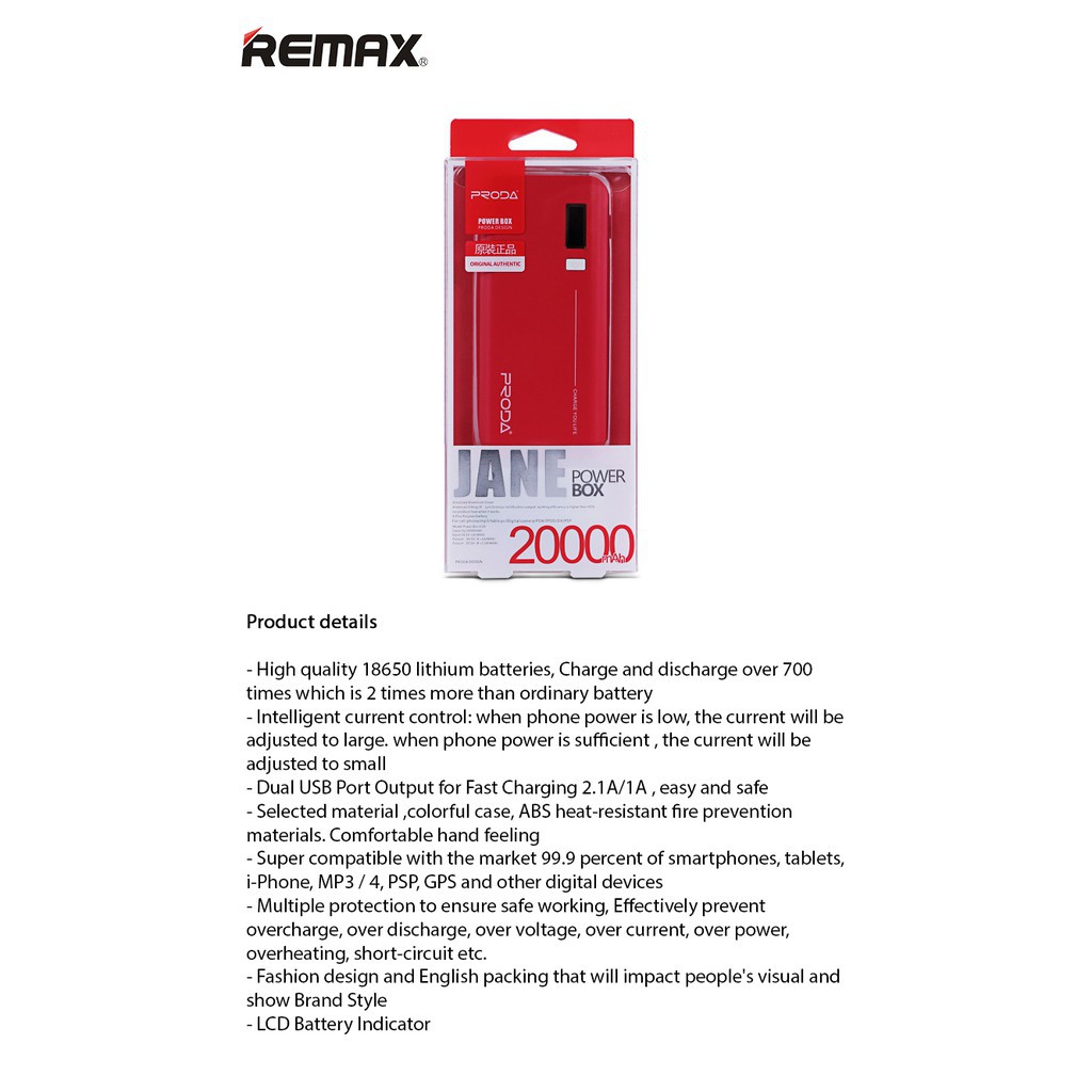 Pin Sạc Dự Phòng Remax 20000mAh PPL-6 V10i Series- Bảo Hành Toàn Quốc