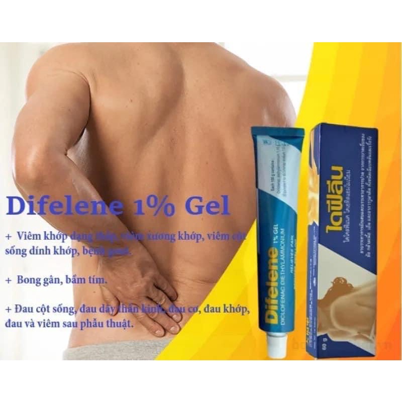Dầu Xoa Bóp Xương Khớp Difelene 100gram Thái Lan chính hãng dạng gel