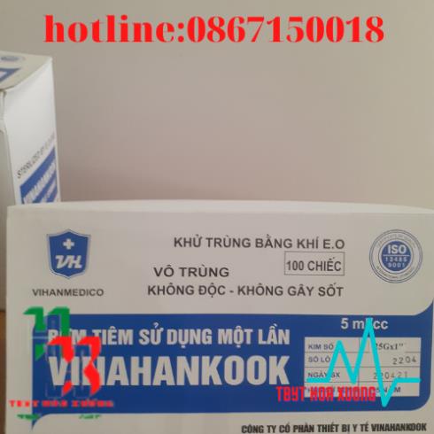 Bơm Tiêm 5ml/cc CỦA VINAHANKOOK Sử Dụng 1 Lần