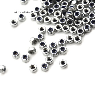 [akin] 100pcs M3 x 0.5mm Stainless Steel Nylock Nylon Insert Hex Self-locking Nuts  [akin]