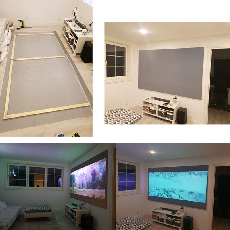 Màn Hình Máy Chiếu Màn Chống Sáng Đơn Giản 16:9 Di Động Tại Nhà Màn Kỹ Thuật Số 3D HD Màn Pojector Màn Homelove