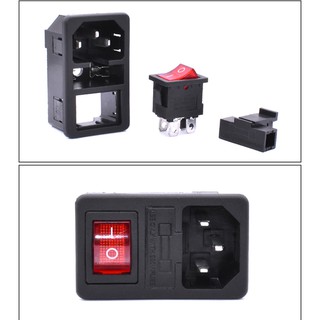 Ổ CẮM NỒI CƠM ĐIỆN 3 CHÂN+ CÔNG TẮC+CẦU CHÌ COMBO 2PCS