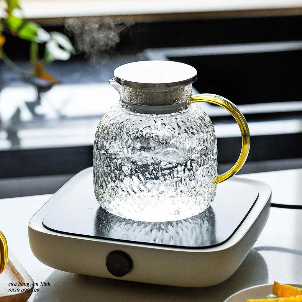 Bình thủy tinh pha trà hoa, Bình Detox - Bình đựng nước dung tích 1300-1800 ml
