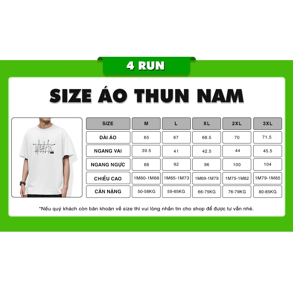 Áo thun  nam 4RUN mã "KC-N" Áo nam cổ tròn cao cấp vải co dãn mềm mịn form mùa hè