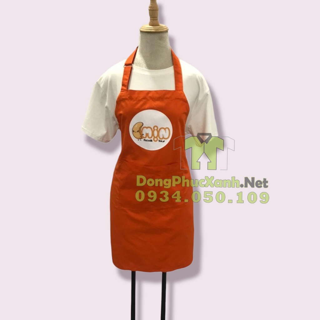 Tạp dề in logo theo yêu cầu May tạp dề đồng phục đẹp