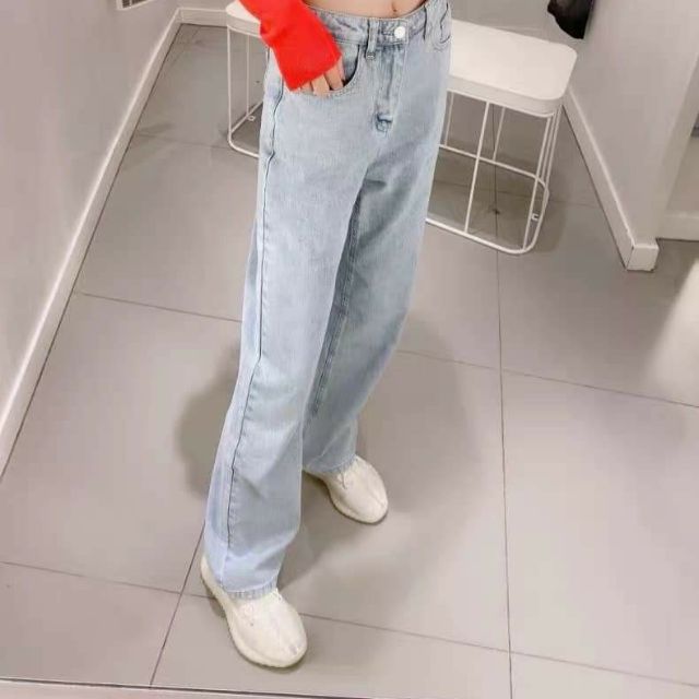 Quần bò suông ống rộng