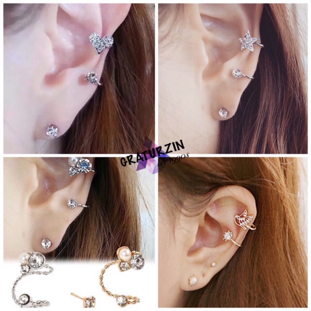 Set bông tai và kẹp vành