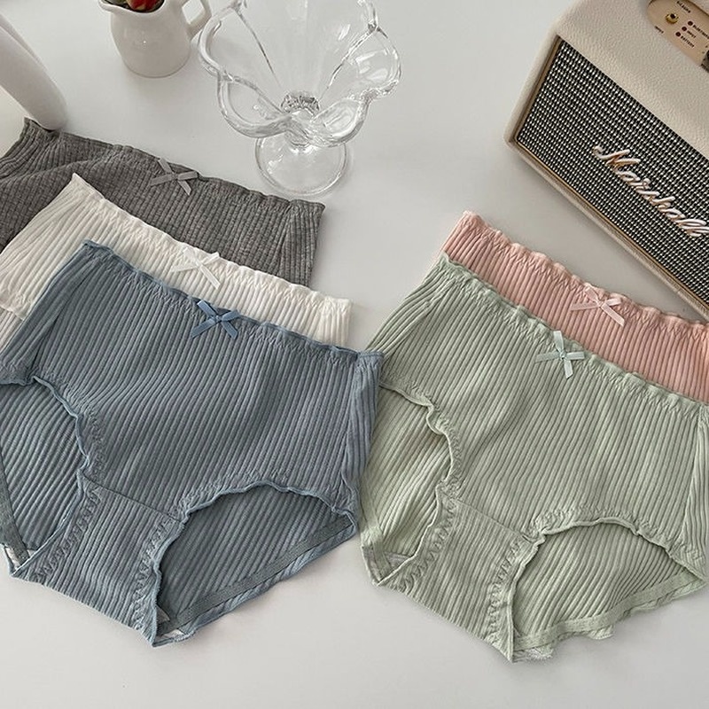 Quần Lót cotton Lưng Vừa Không Đường May Kháng Khuẩn Thoải Mái Cho Nữ